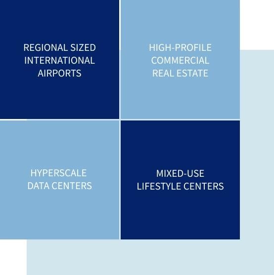 We cover regional-sized international airports, high-profile commercial real estate, hyperscale data centers, mixed-use lifestyle centers, and more.